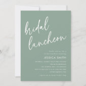 Sage Vert Invitation Mariage Tout-en-Un Code QR (Devant)