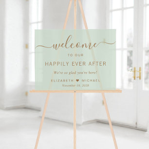 Sage Vert Mariage Bienvenue Heureux Pour Toujours