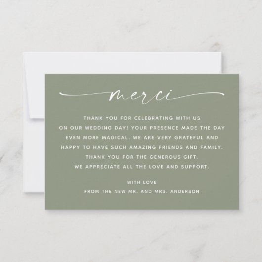Sage Vert Merci | Photo de mariage moderne dans le (Devant)