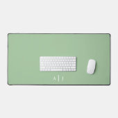 Sage vert minimaliste Bureau deux monogrammes (Clavier et souris)