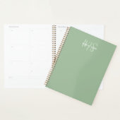 Sage Vert Minimaliste Simple Deux Monogrammes (Devant avec enveloppe)