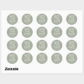 Sage Vert Moderne Enregistrer Le Sticker Date (Feuille)