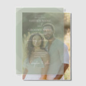 Sage Vert Moderne Monogramme Faire-part de mariage (Décalage (Couple))