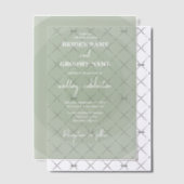 Sage Vert Moderne Monogramme Faire-part de mariage (Décalage (Invitation))