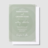 Sage Vert Moderne Monogramme Faire-part de mariage (Compenser)