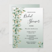 Sage vert or fleuri nuptiale invitation douche (Devant / Derrière)