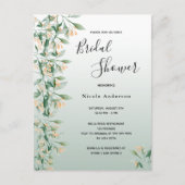 Sage vert or fleuri nuptiale invitation douche (Devant)