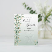 Sage vert or fleuri nuptiale invitation douche (Debout devant)