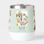 Sage vert photo collage nom monogramme (Avant)