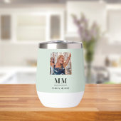 Sage vert photo monogramme nom initiales