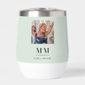 Sage vert photo monogramme nom initiales (Avant)