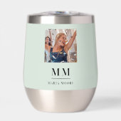 Sage vert photo monogramme nom initiales (Avant)