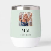 Sage vert photo monogramme nom initiales (Arrière)