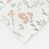 Sage Watercolor Wildflower Floral Fleece Deken (Hoek)
