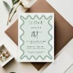 Sage Wavy Border 21e anniversaire Invitation<br><div class="desc">Conçu pour se coordonner avec notre collection Wavy Border, cette invitation d'anniversaire moderne présente la bordure ondulée tendance et populaire en couleur sauge sur arrière - plan blanc. Si vous voulez attirer l'attention de votre client avec une pop de couleur sur votre invitation branchée, cette suite est parfaite pour vous....</div>