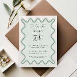 Sage Wavy Border 30th Birthday Invitation<br><div class="desc">Conçu pour se coordonner avec notre collection Wavy Border, cette invitation d'anniversaire moderne présente la bordure ondulée tendance et populaire en couleur sauge sur arrière - plan blanc. Si vous voulez attirer l'attention de votre client avec une pop de couleur sur votre invitation branchée, cette suite est parfaite pour vous....</div>