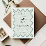 Sage Wavy Border 40th Birthday Invitation<br><div class="desc">Conçu pour se coordonner avec notre collection Wavy Border, cette invitation d'anniversaire moderne présente la bordure ondulée tendance et populaire en couleur sauge sur arrière - plan blanc. Si vous voulez attirer l'attention de votre client avec une pop de couleur sur votre invitation branchée, cette suite est parfaite pour vous....</div>