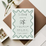 Sage Wavy Border 60e anniversaire Invitation<br><div class="desc">Conçu pour se coordonner avec notre collection Wavy Border, cette invitation d'anniversaire moderne présente la bordure ondulée tendance et populaire en couleur sauge sur arrière - plan blanc. Si vous voulez attirer l'attention de votre client avec une pop de couleur sur votre invitation branchée, cette suite est parfaite pour vous....</div>