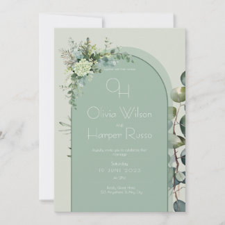 Sage Wedding Invitation Kaart
