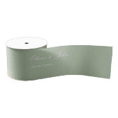 Sage Wedding Namen Datum Grosgrain Lint (Spoel)