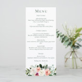 Sage White Blush Peach Floral Menu (Staand voorkant)