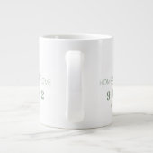 Sage White Home Sweet Home Gepersonaliseerde postc Extra Grote Beker (Achterkant)