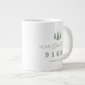 Sage White Home Sweet Home Gepersonaliseerde postc Extra Grote Beker (Voorkant rechts)