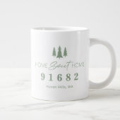 Sage White Home Sweet Home Gepersonaliseerde postc Extra Grote Beker (Rechts)