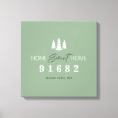 Sage White Home Sweet Home Postcode Canvas Afdruk (Voorkant)