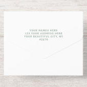 Sage White | Minimalistische Moderne Elegante Foli All In One Uitnodiging (Achterzijde)