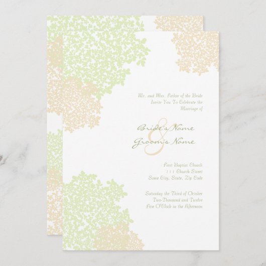 Sage & White Queen Anne's Lace Faire-part de maria (Devant / Derrière)