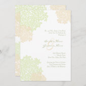 Sage & White Queen's Lace Wedding Invitation Kaart (Voorkant / Achterkant)