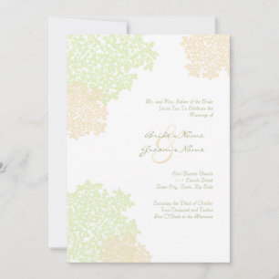 Sage & White Queen's Lace Wedding Invitation Kaart