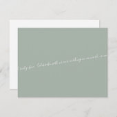 Sage/White Script-tekst Alleen bruiloft onze datum (Voorkant / Achterkant)