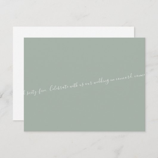 Sage/White Script-tekst Alleen bruiloft onze datum (Voorkant / Achterkant)