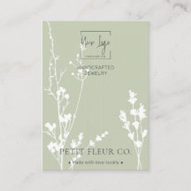 Sage Wildbloemen Sieraden Haarclip Display Kaart