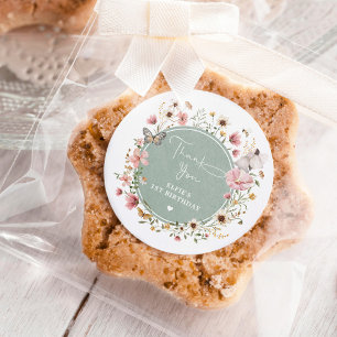 Sage Wildflower Fairy Prinses Verjaardag Tea Party Ronde Sticker