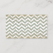 Sage & Witte Chevron Confetti Luierloterijkaarten Informatiekaartje (Achterkant)