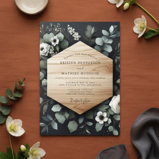 Sage Woodland Bloom Wedding Kaart