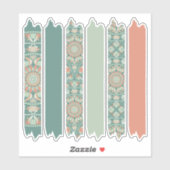 Sage & Zand Retro Cheer Mandala Patroon Washi Tape Sticker (Vel)