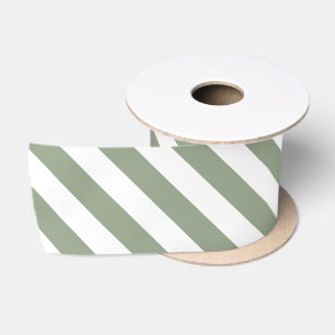 Sagegroen en witte streep lint