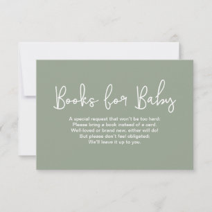 Sagegroene babyshower-boekverzoek Digitale afdruk Kaart
