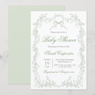 Sagegroene Babyshower met een Grilleg Touche Kaart