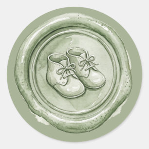 Sagegroene babyslaapjes nepwaszegel babys sticker