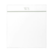 Sagegroene balk monogram gepersonaliseerde notitie