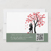 Sagegroene bergfotobewaar de datum save the date (Achterkant)