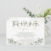 Sagegroene Bladerige Eucalyptus Trouw Dankkaart Kaart (Staand voorkant)