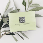 Sagegroene Bloemencode QR Code Huwelijksreactiescr RSVP Kaartje