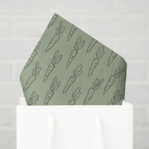 Sagegroene Boho Paaspatroon Wortel Lente Tissuepapier