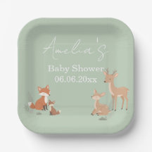 Sagegroene bosdieren baby shower